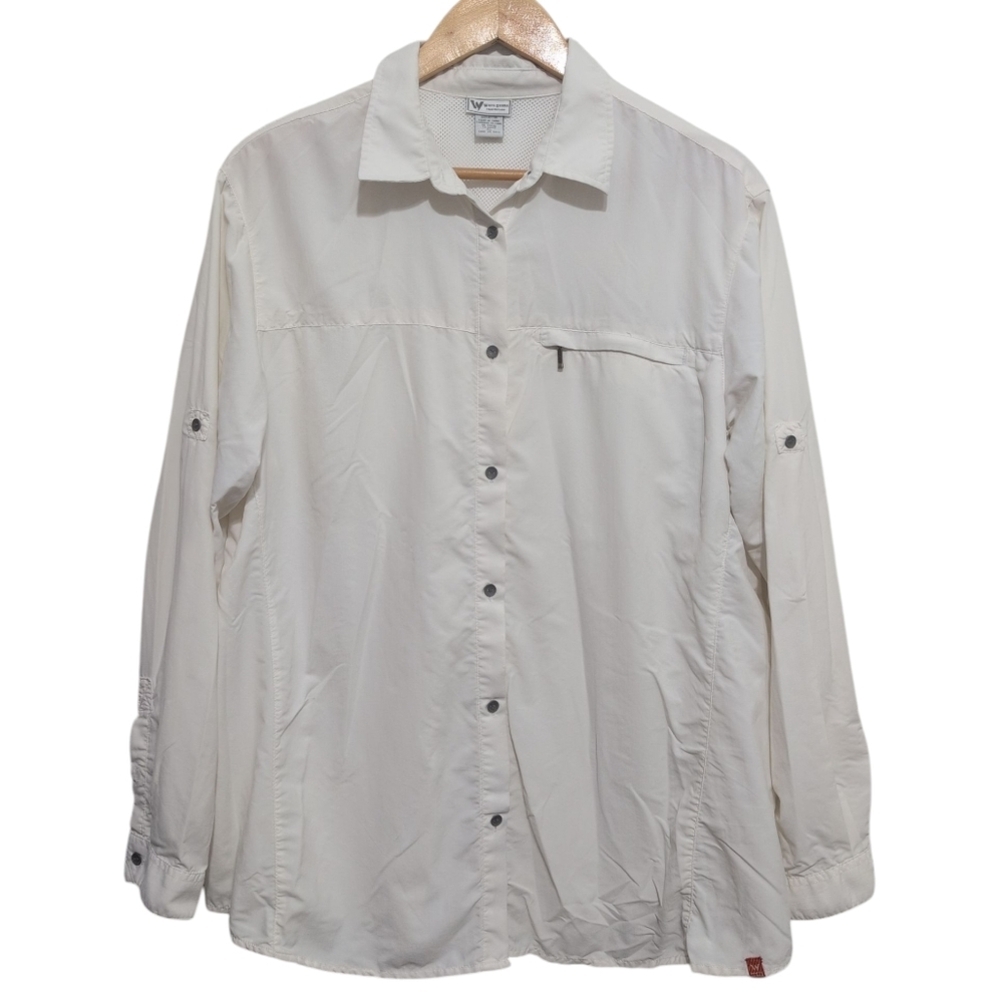 White Sierra Off White Nylon Hiking Outdoor Active wear Button Down Women's XL